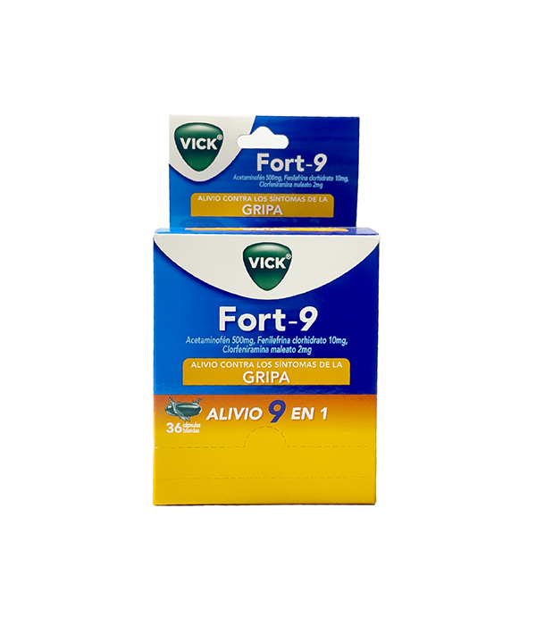 VICK FORT 9 500MG/2MG/10MG CAJA X 36 CAPSULAS 